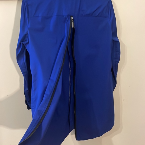 Katherine Barclay Cobalt Blue Button-Down Shirt with Back Zipper Size Large - Picture 12 of 14